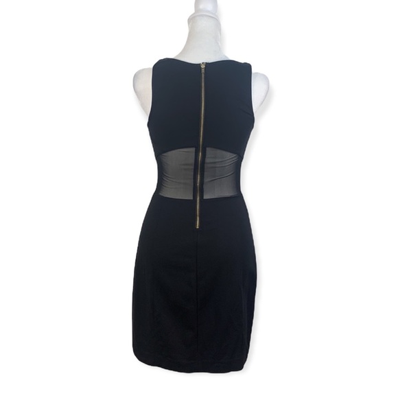 Express Black Bodycon Dress with Mesh Cut Outs - Picture 3 of 14